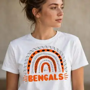 bengals football svg design printed on a plain product mockup