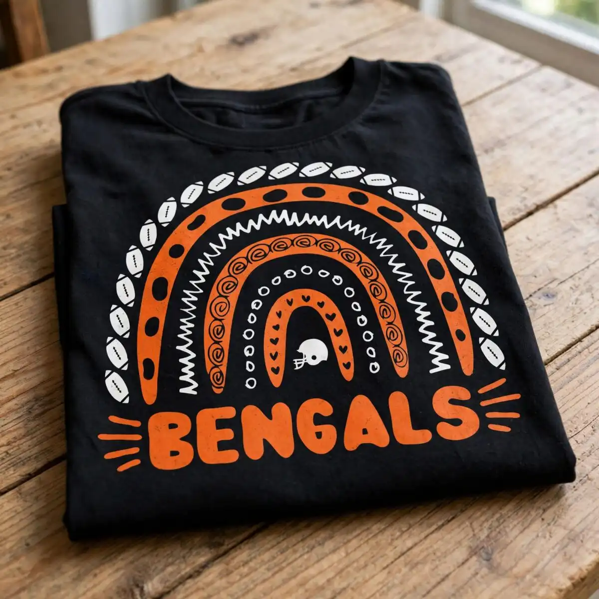 bengals football svg design printed on a plain product mockup