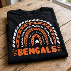 bengals football svg design printed on a plain product mockup