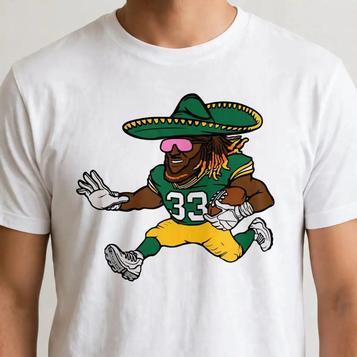 american football player svg design printed on a plain product mockup