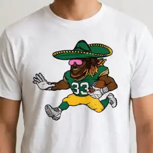 american football player svg design printed on a plain product mockup