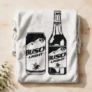 busch light beer can and bottle layered design for party shirts and tumblers busch light beer can svg design printed on a plain product mockup
