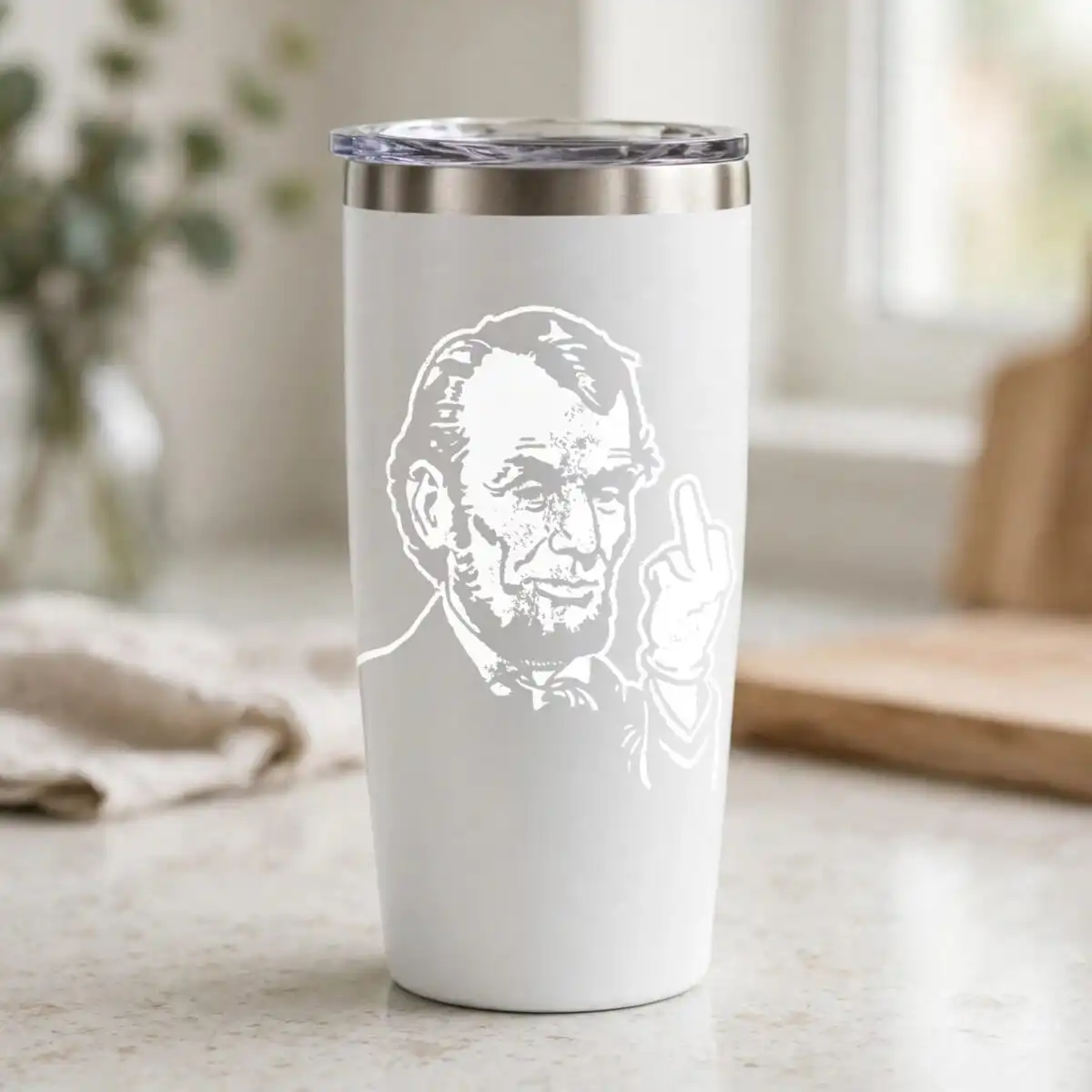 abraham lincoln svg design printed on a plain product mockup