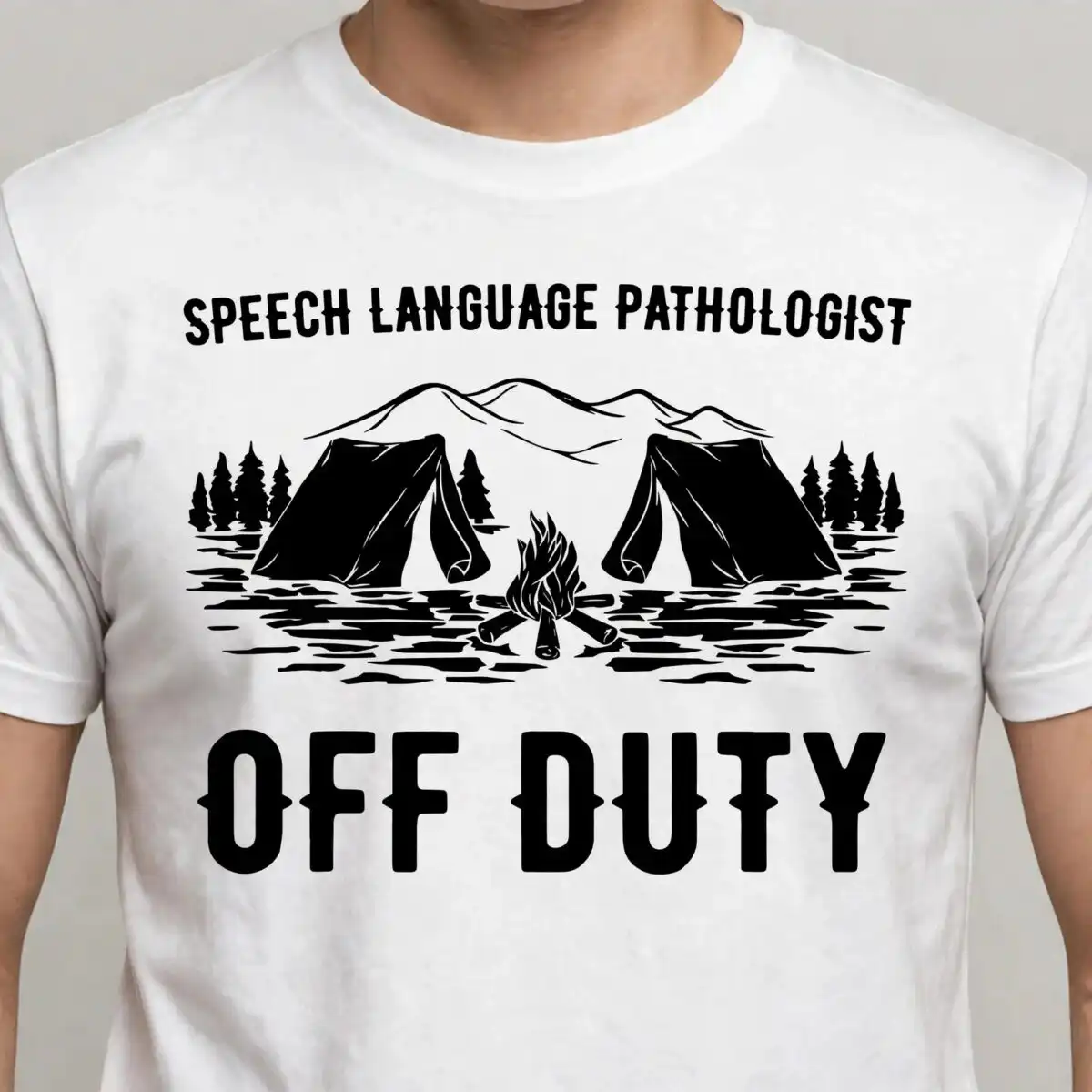 speech language pathologist svg design printed on a plain product mockup