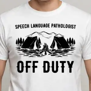 speech language pathologist svg design printed on a plain product mockup