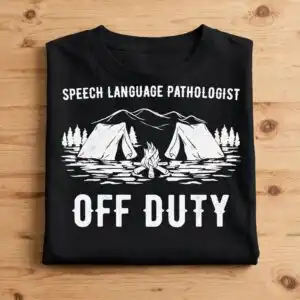 speech language pathologist svg design printed on a plain product mockup