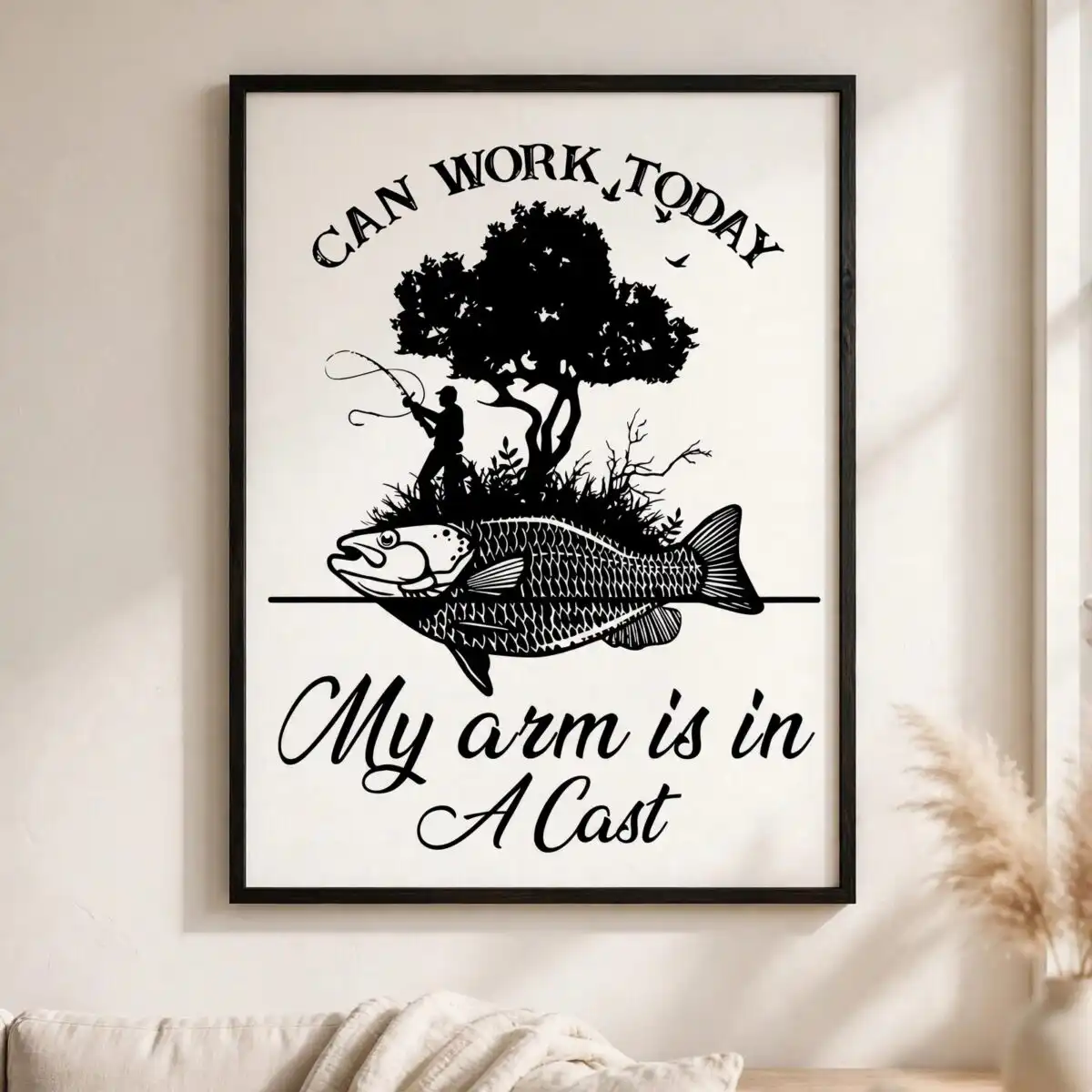 cant work my arm svg design printed on a plain product mockup