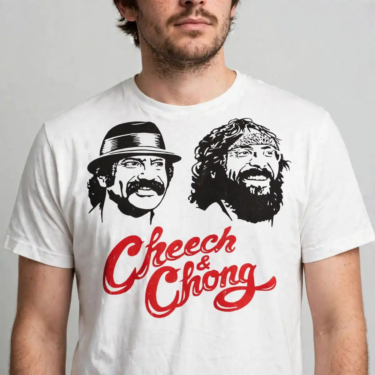 cheech and chong svg design printed on a plain product mockup