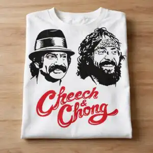 cheech and chong svg design printed on a plain product mockup