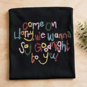come harry we wanna svg design printed on a plain product mockup