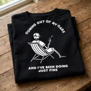 coming out my cage svg design printed on a plain product mockup