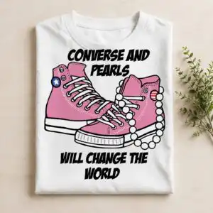converse pearls will change svg design printed on a plain product mockup