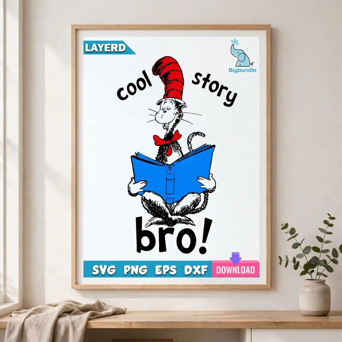cool story bro dr svg design printed on a plain product mockup