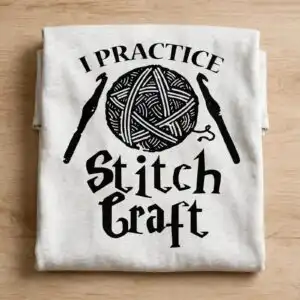 i practice stitch craft funny crochet pun design for yarn lovers crochet practice stitch crochet svg design printed on a plain product mockup