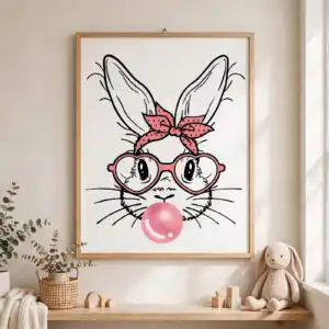 easter bunny face svg design printed on a plain product mockup