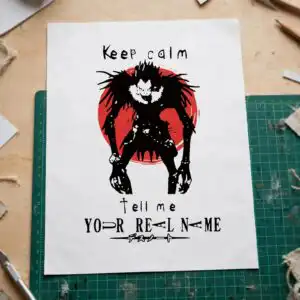 keep calm svg design printed on a plain product mockup