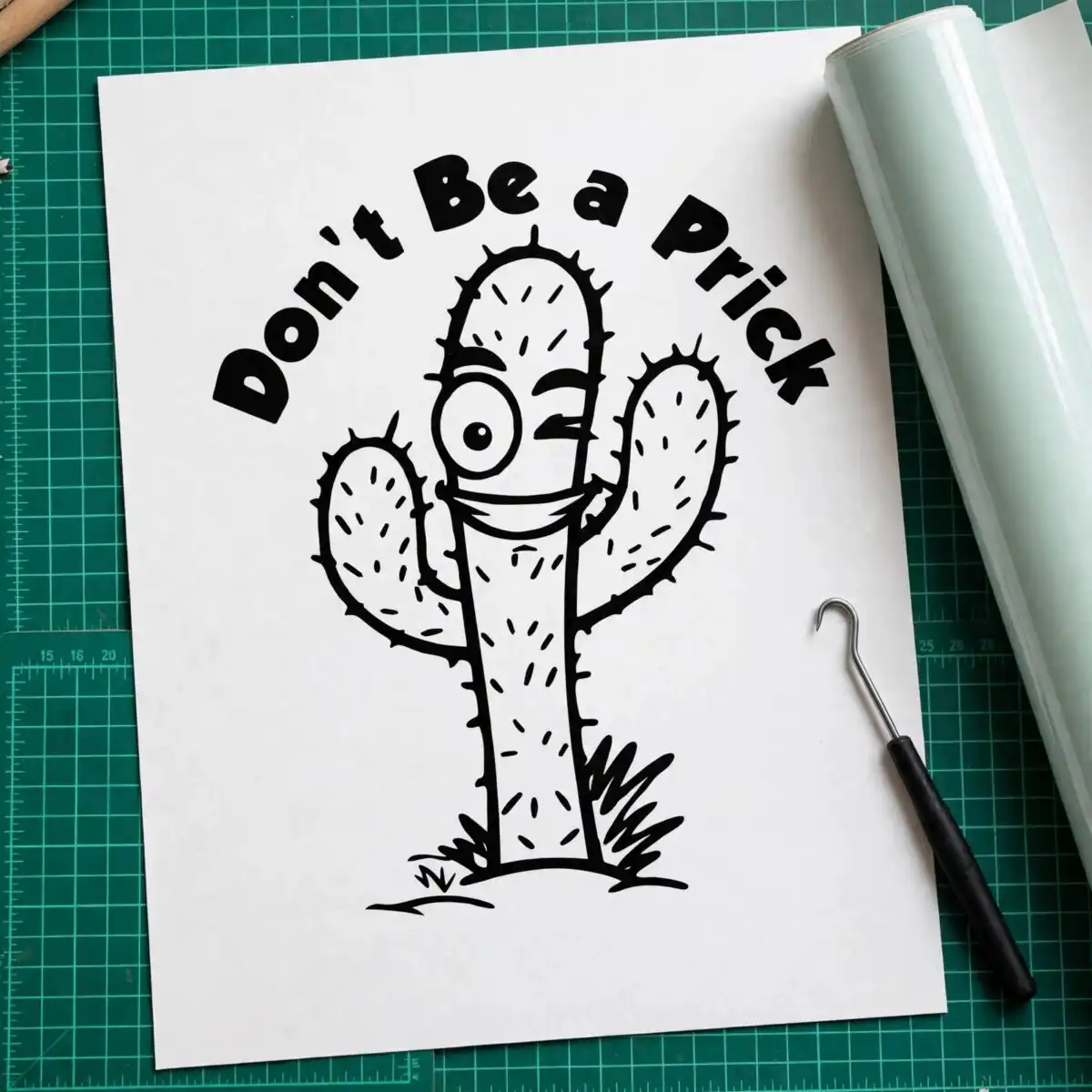 don't be prick cactus svg design printed on a plain product mockup