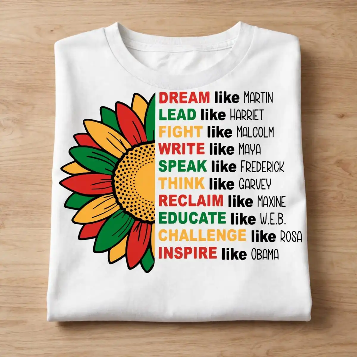 dream like martin svg design printed on a plain product mockup
