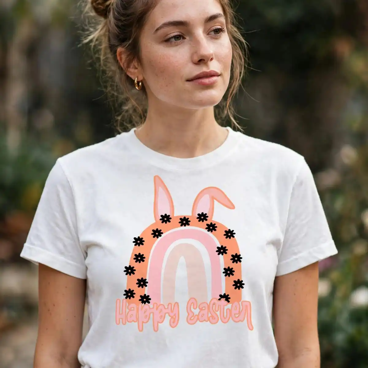 easter bunny image png design printed on a plain product mockup