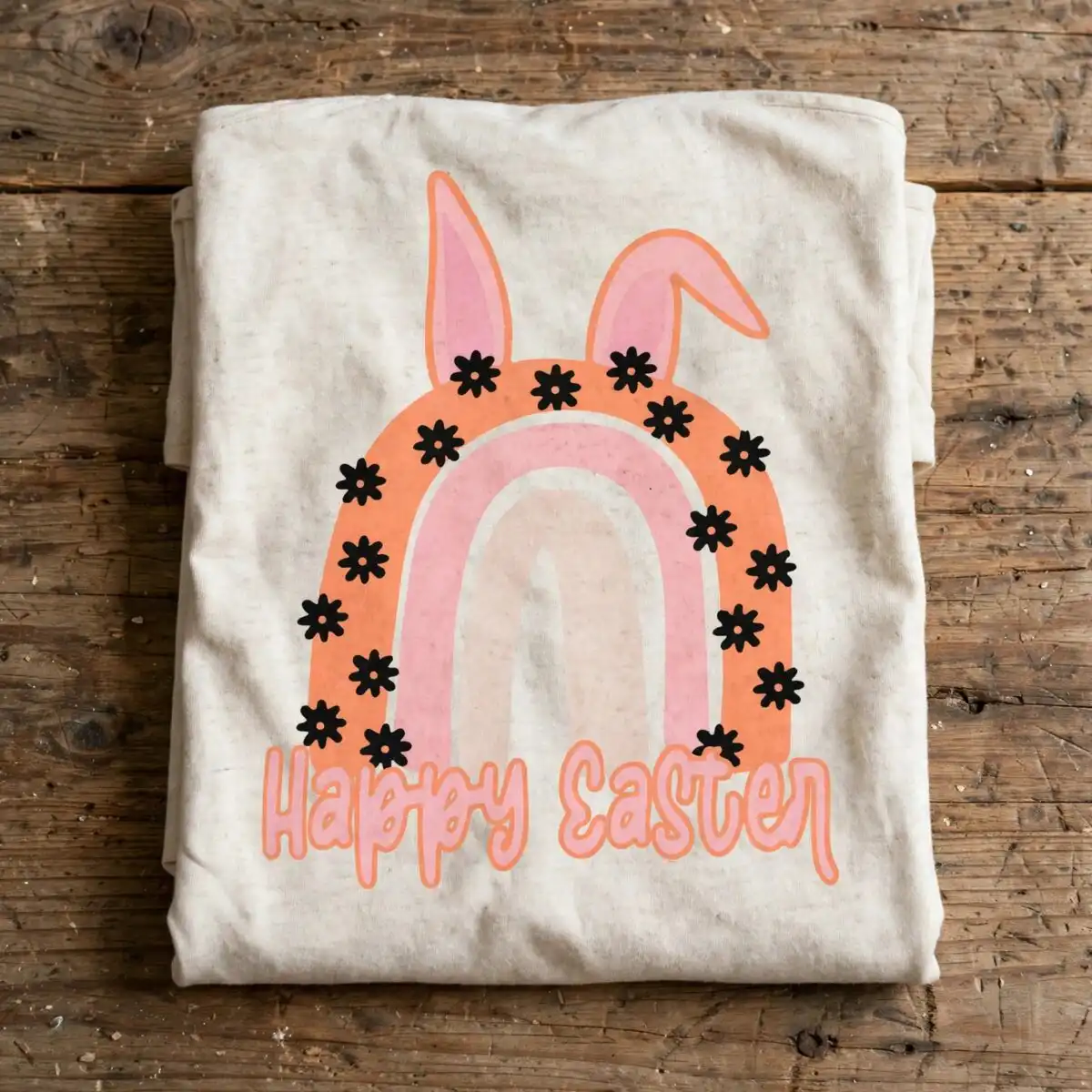 easter bunny image png design printed on a plain product mockup