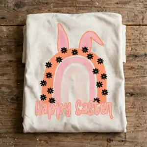 easter bunny image png design printed on a plain product mockup