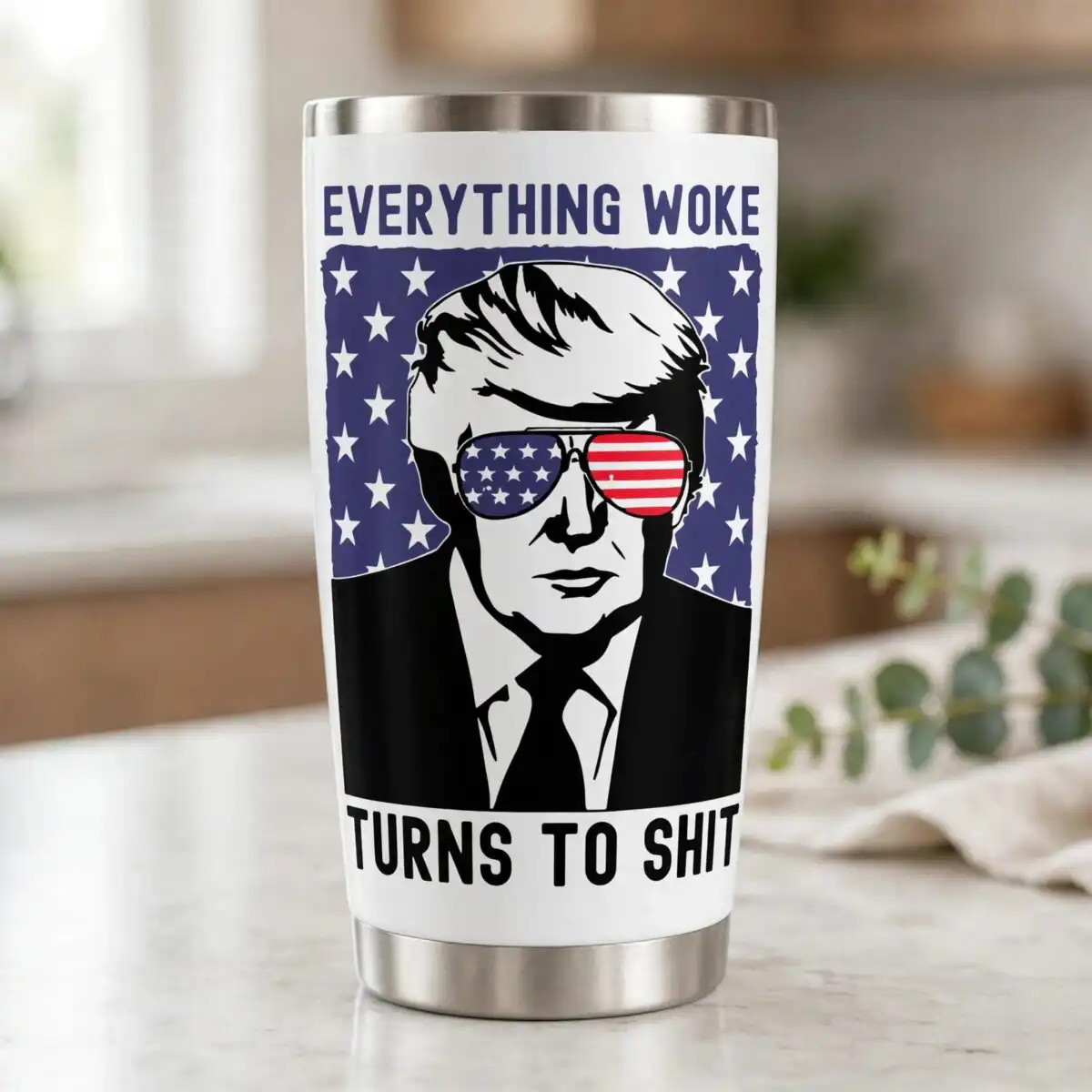 everything woke turns shit svg design printed on a plain product mockup