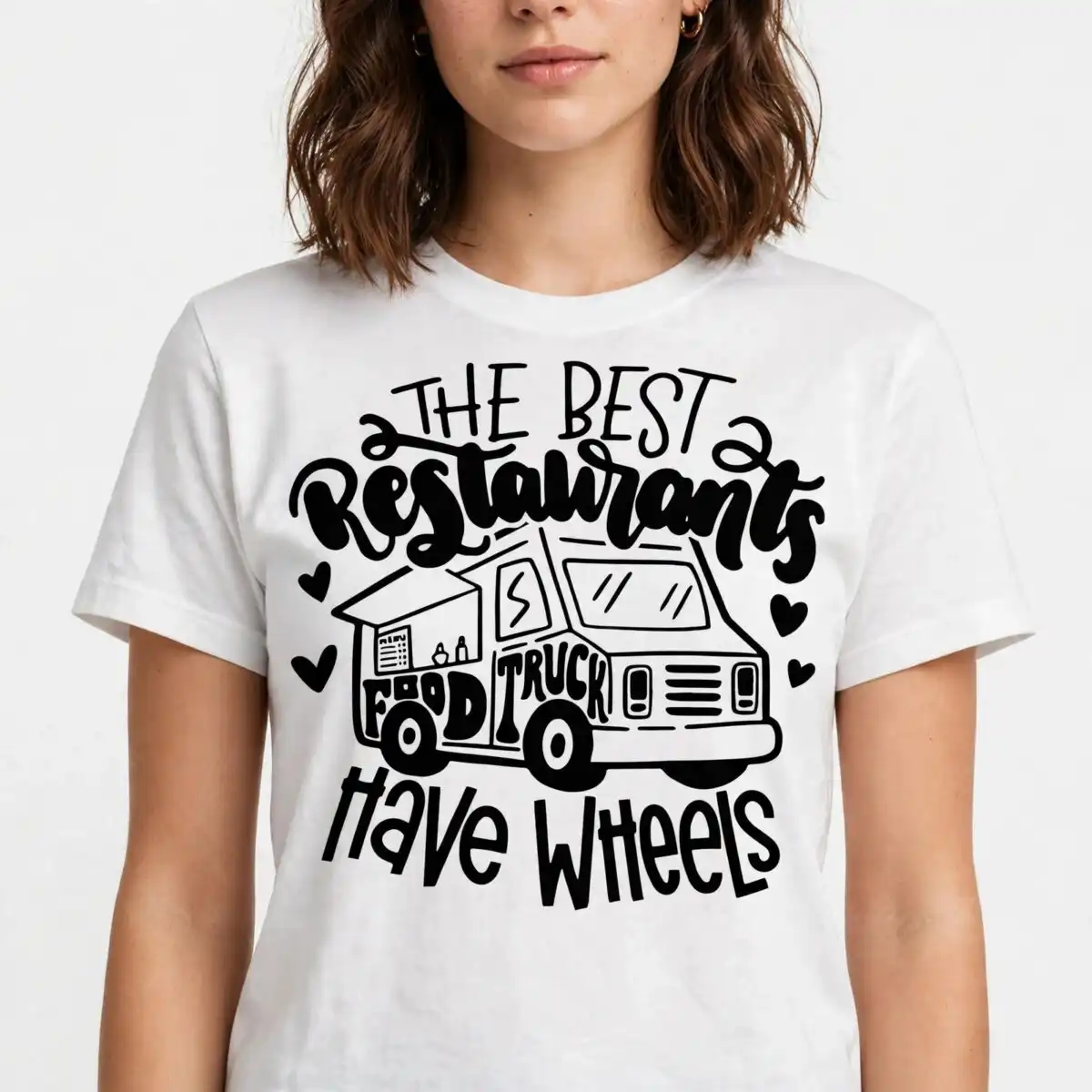 the best restaurants have wheels food truck quote for t-shirts and mugs food truck svg design printed on a plain product mockup