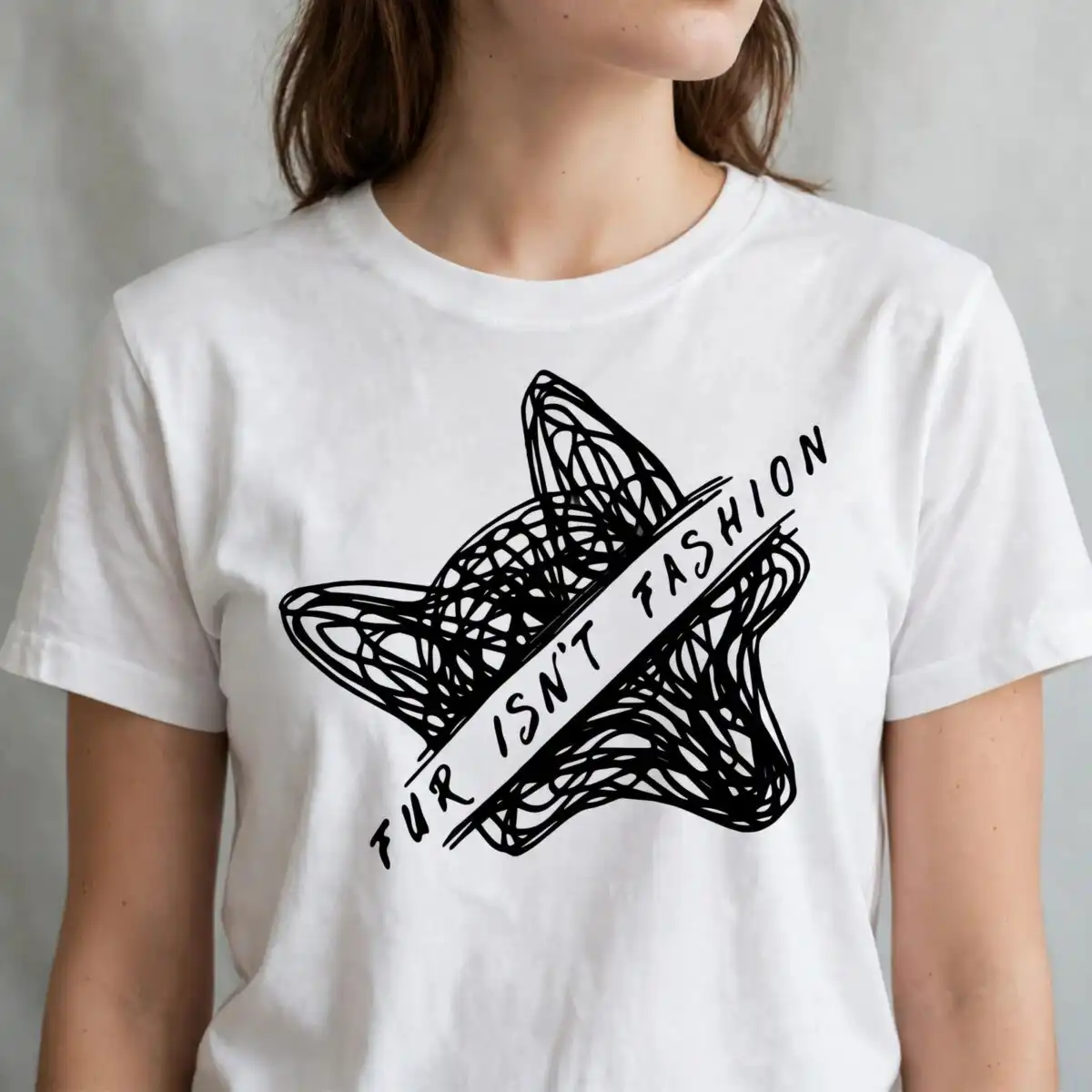 fur isn't fashion funny svg design printed on a plain product mockup