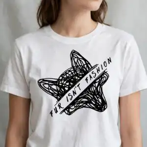 fur isn't fashion funny svg design printed on a plain product mockup
