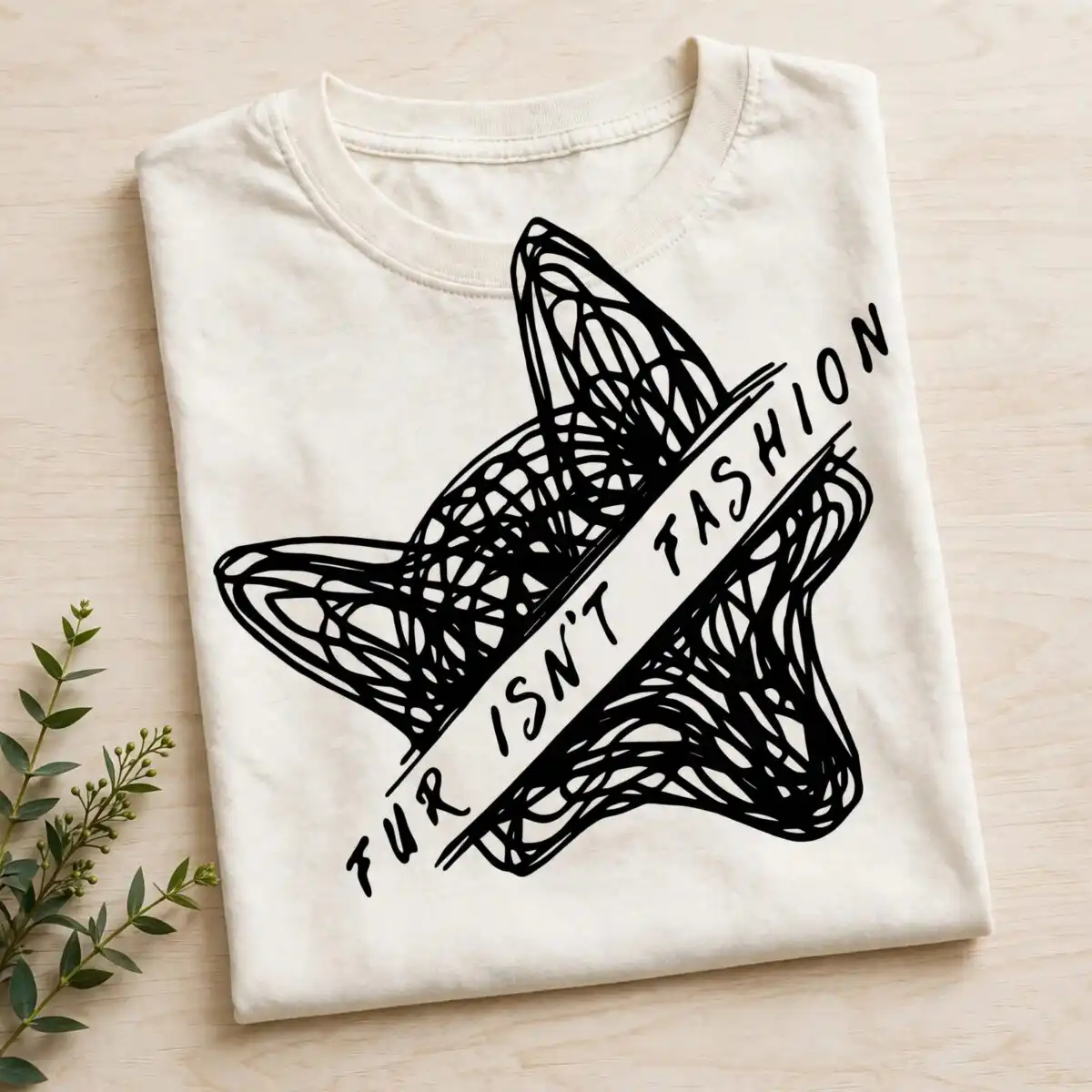 fur isn't fashion funny svg design printed on a plain product mockup