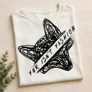 fur isn't fashion funny svg design printed on a plain product mockup