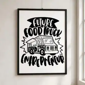 future food truck entrepreneur cartoon truck images for small business owners food truck png images design printed on a plain product mockup