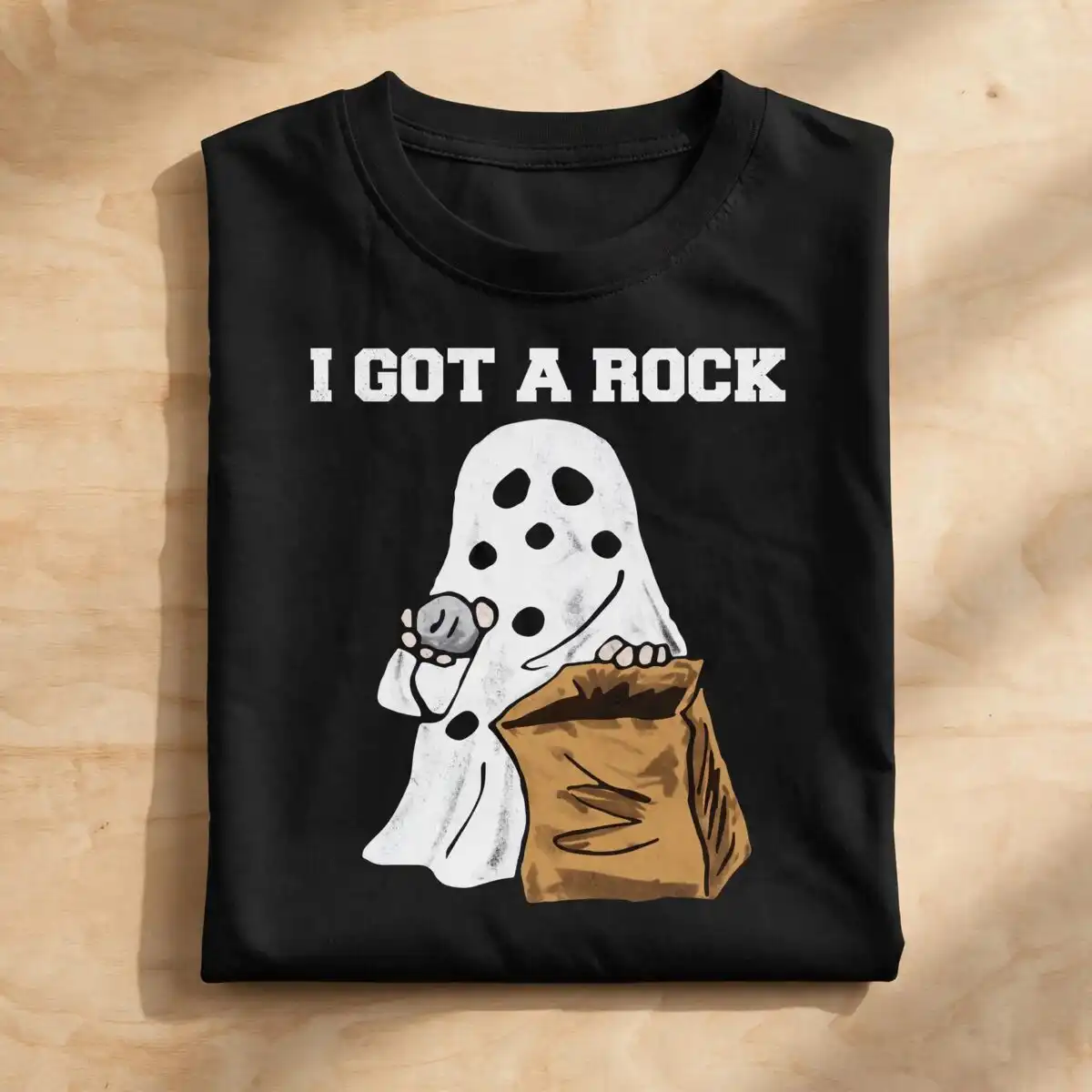ghost got rock ghost svg design printed on a plain product mockup