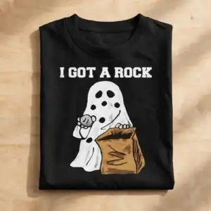 ghost got rock ghost svg design printed on a plain product mockup