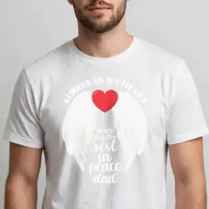 always in my heart svg design printed on a plain product mockup