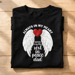 always in my heart svg design printed on a plain product mockup