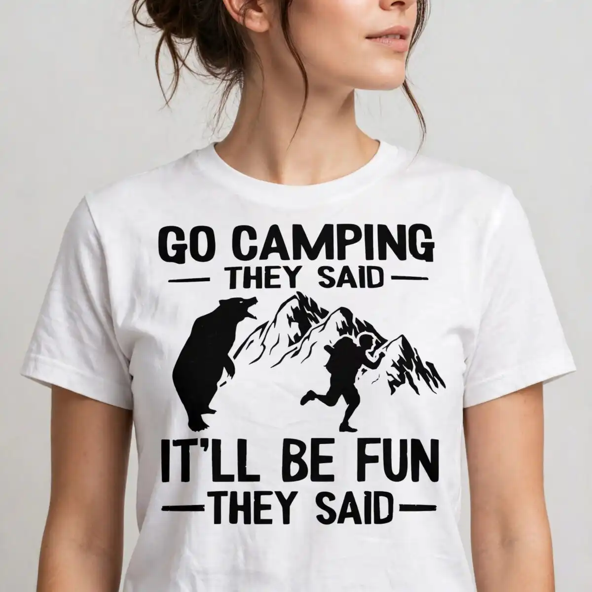 go camping they said svg design printed on a plain product mockup