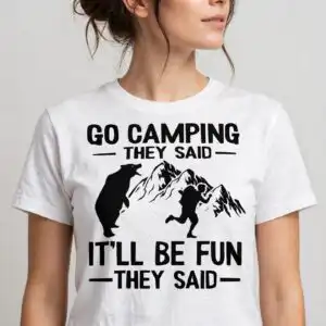 go camping they said svg design printed on a plain product mockup