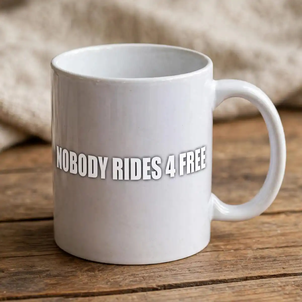 nobody rides funny quotes svg design printed on a plain product mockup