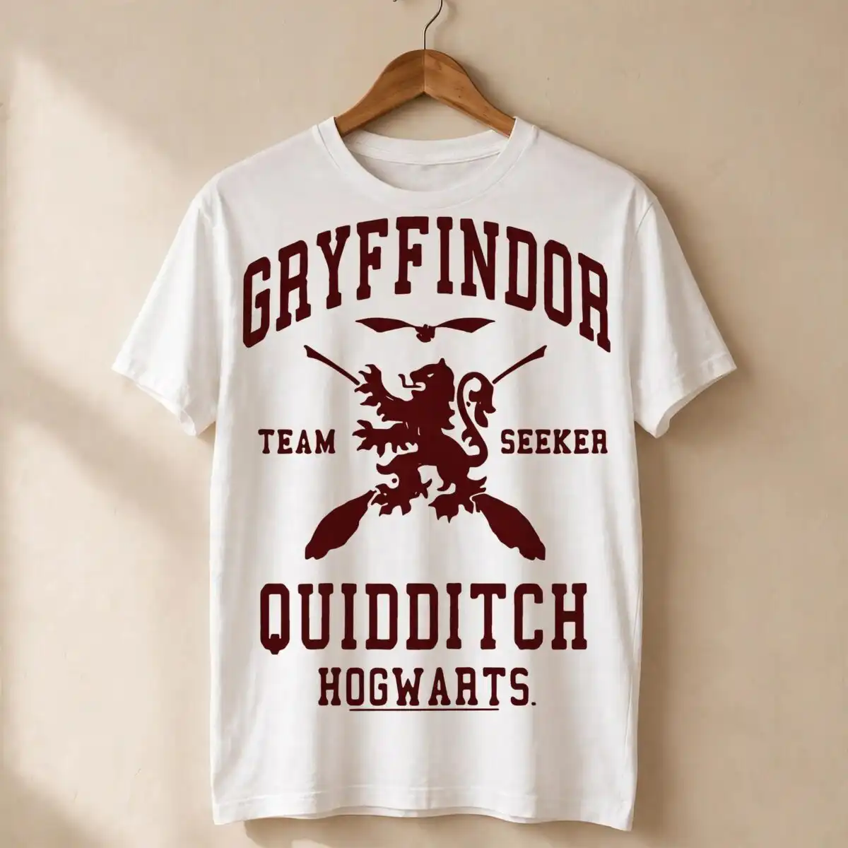 gryffindor quidditch seeker badge with lion - harry potter fan cut file harry potter gryffindor svg design printed on a plain product mockup