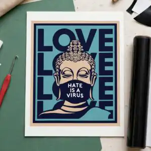 hate virus virus funny svg design printed on a plain product mockup