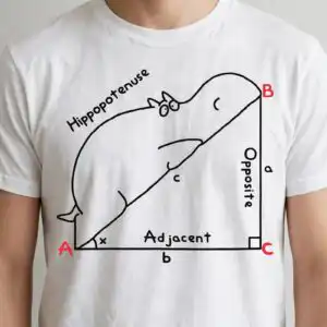 funny hippopotenuse math meme teacher humor art for classroom decor math meme teacher humor svg design printed on a plain product mockup