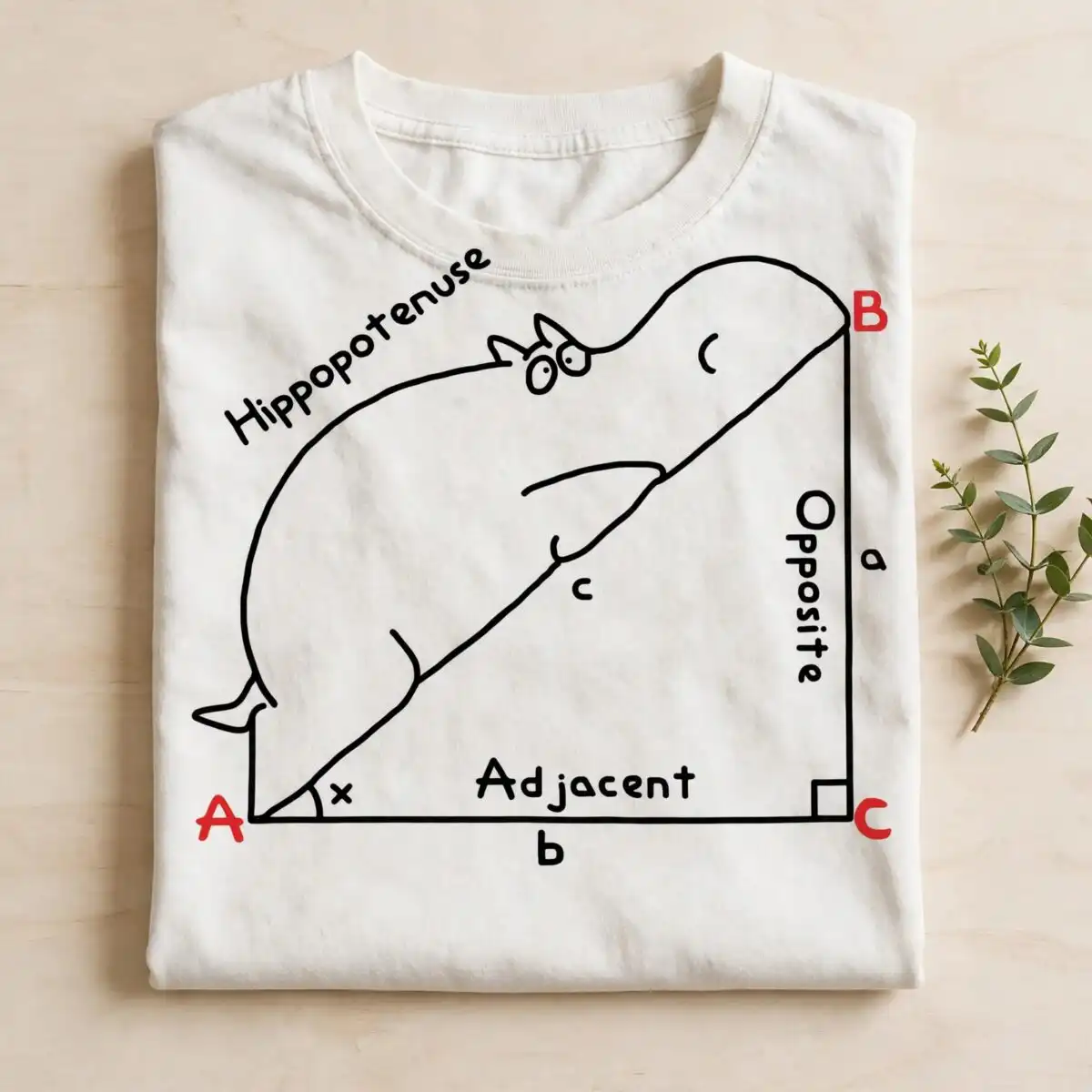 funny hippopotenuse math meme teacher humor art for classroom decor math meme teacher humor svg design printed on a plain product mockup