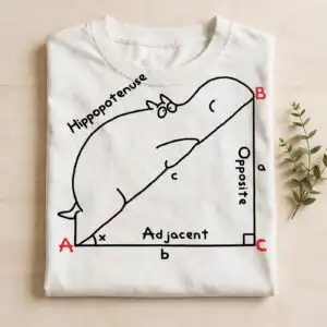 funny hippopotenuse math meme teacher humor art for classroom decor math meme teacher humor svg design printed on a plain product mockup