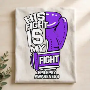 his fight is my fight svg design printed on a plain product mockup