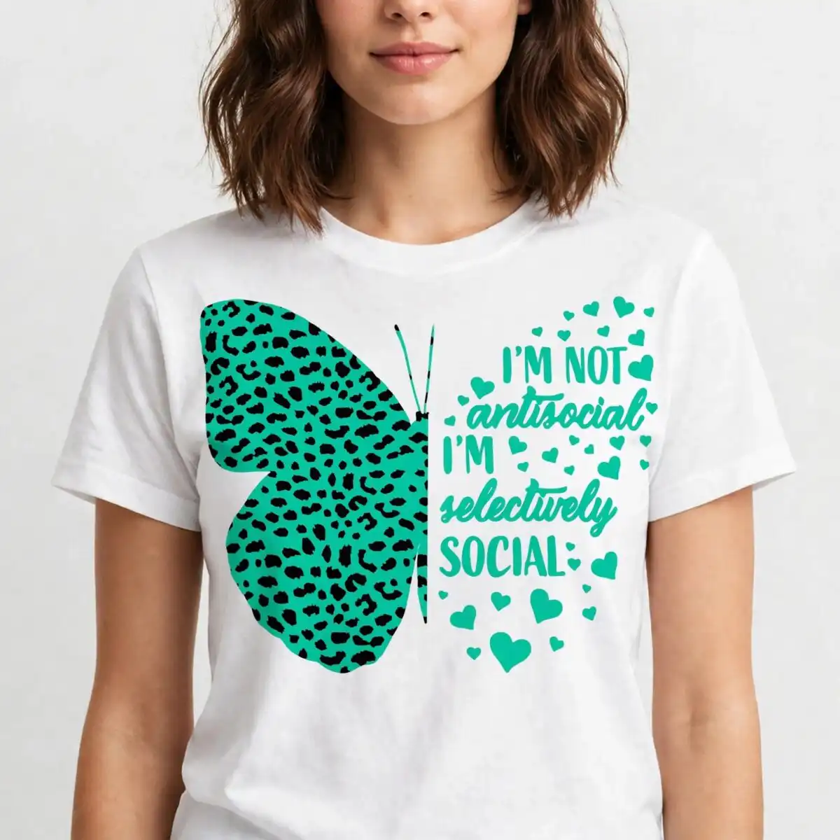 everyday butterfly introvert quote svg design printed on a plain product mockup