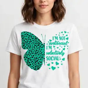 everyday butterfly introvert quote svg design printed on a plain product mockup