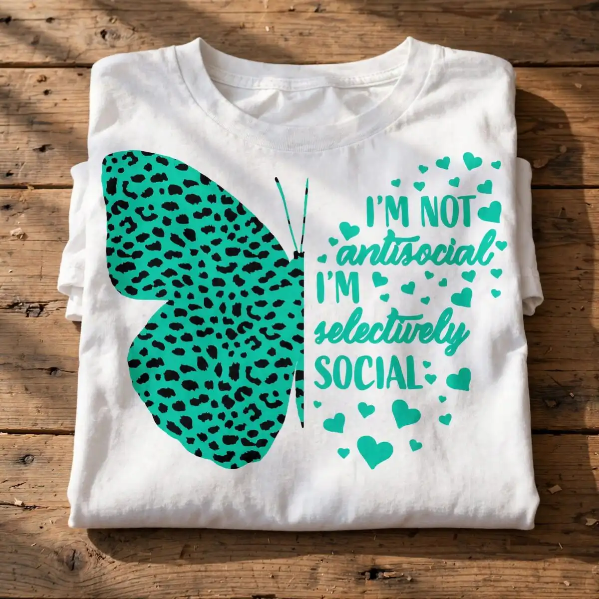 everyday butterfly introvert quote svg design printed on a plain product mockup