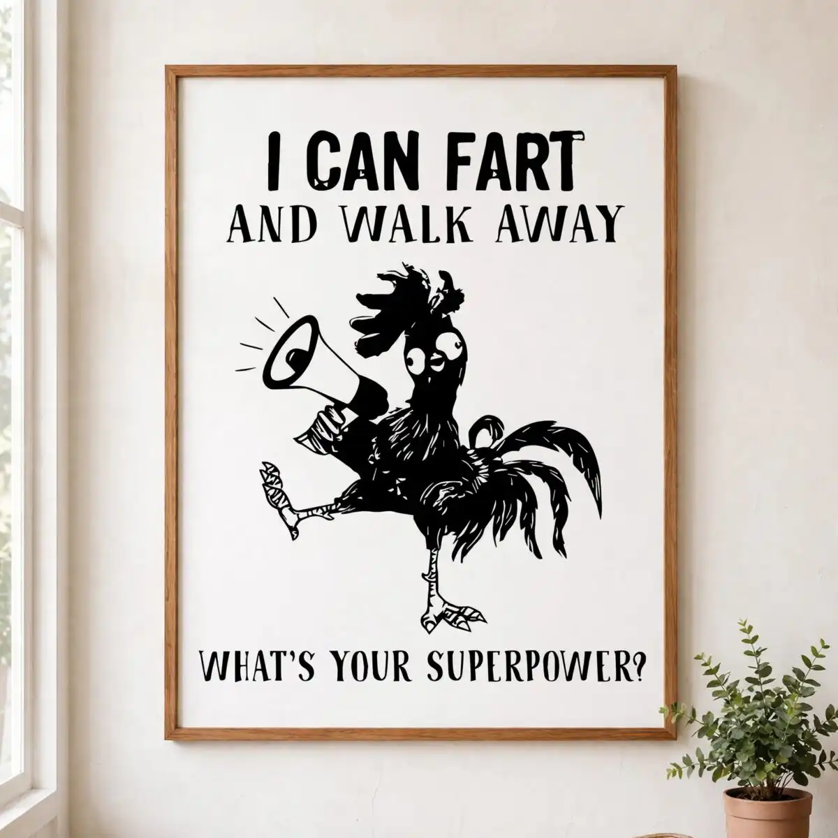 can fart walk away svg design printed on a plain product mockup