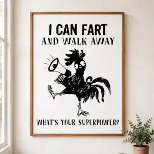 can fart walk away svg design printed on a plain product mockup